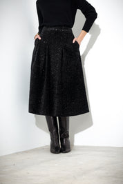 Gonna midi in velluto paillettes