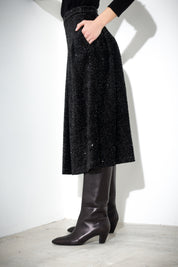 Gonna midi in velluto paillettes