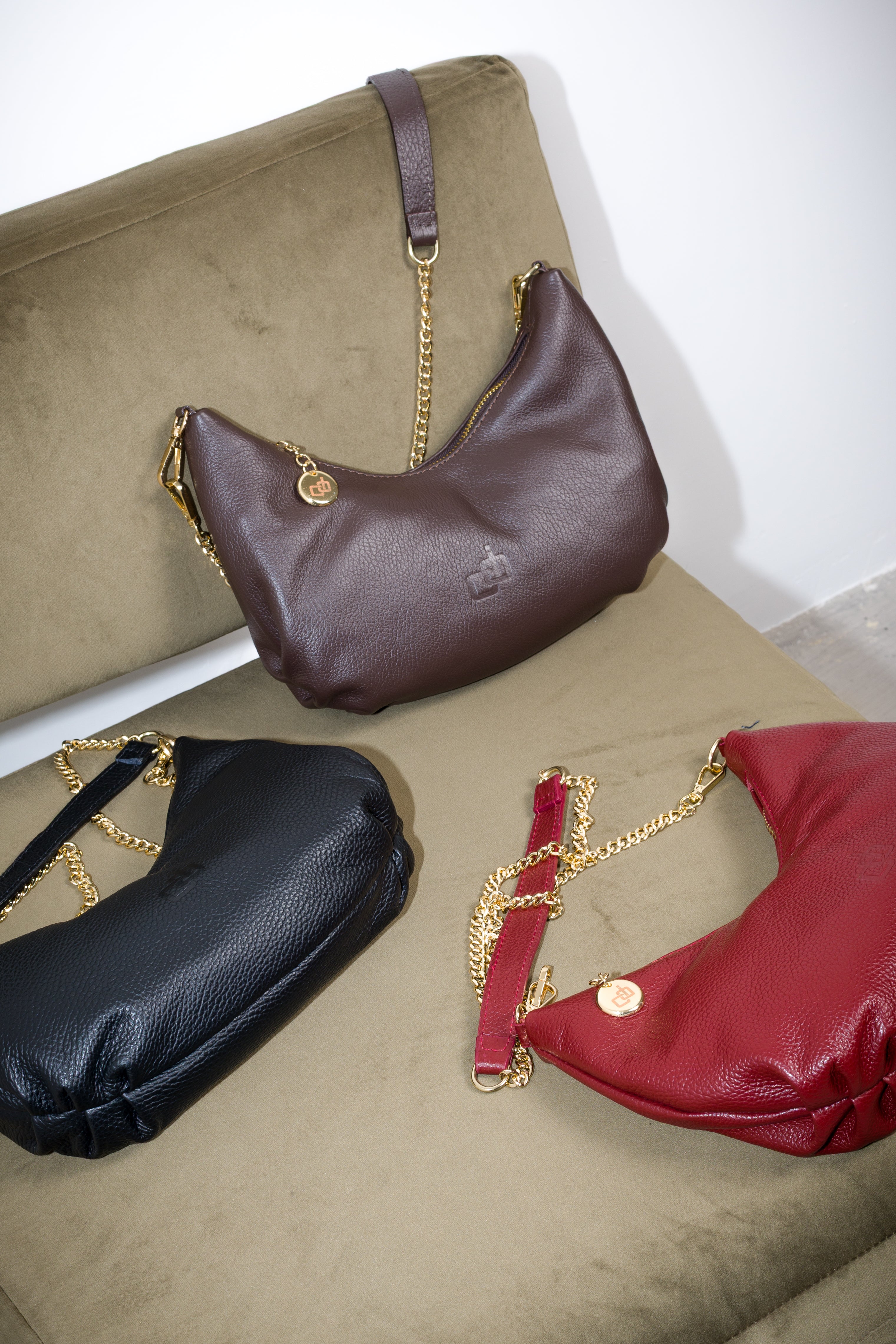 Half-moon leather bag
