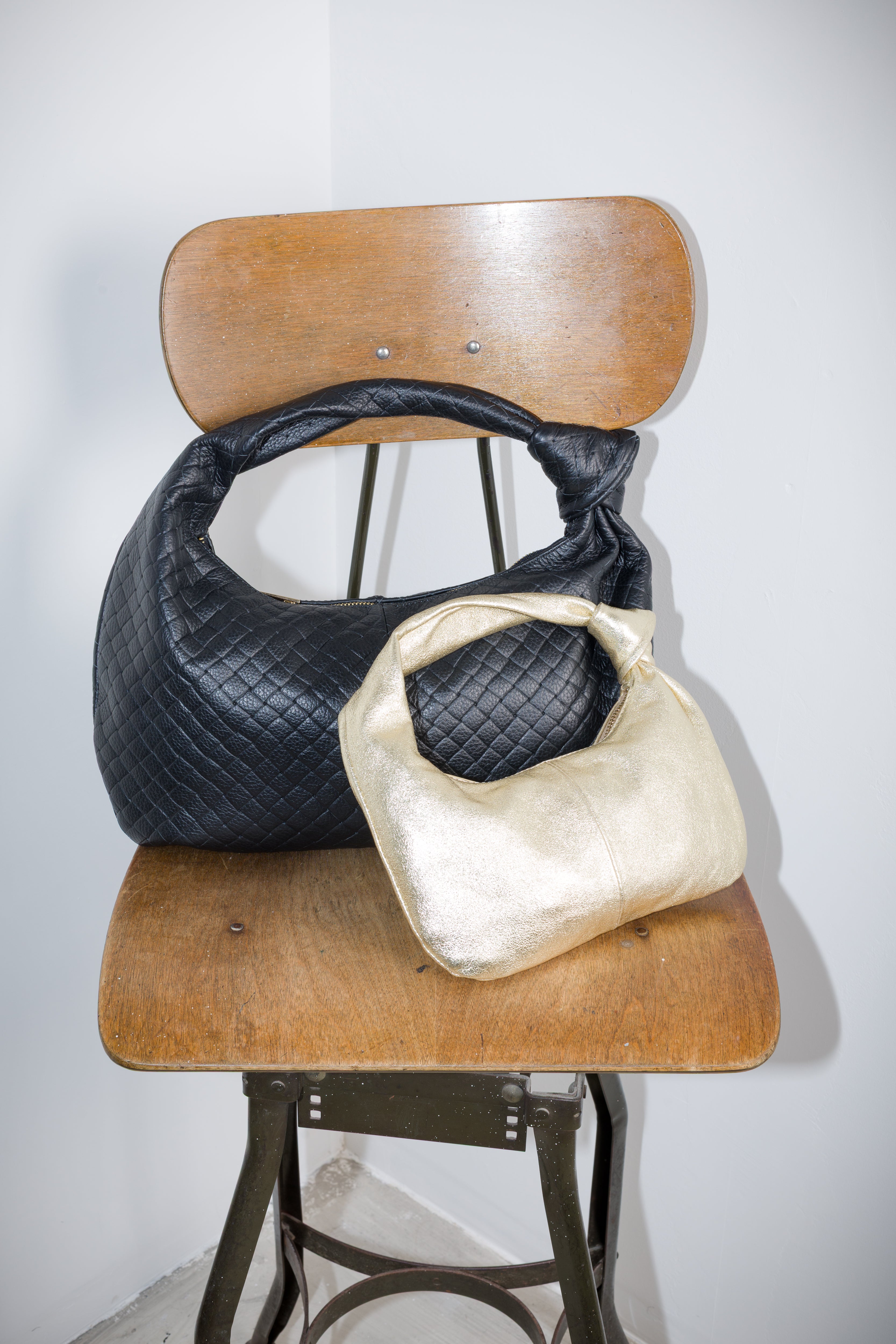 Borsa pelle itrecciata