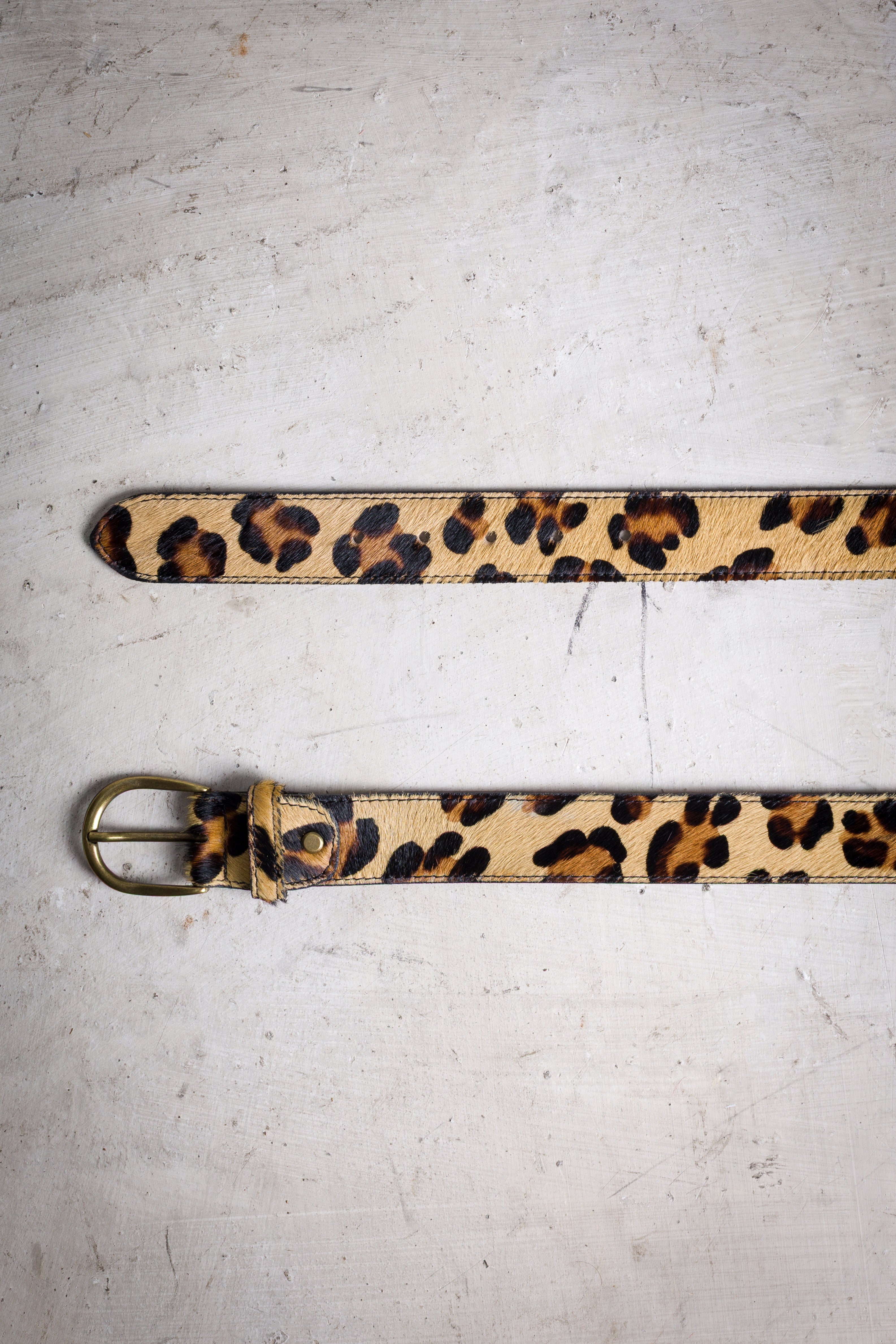 Animal print ponyskin belt