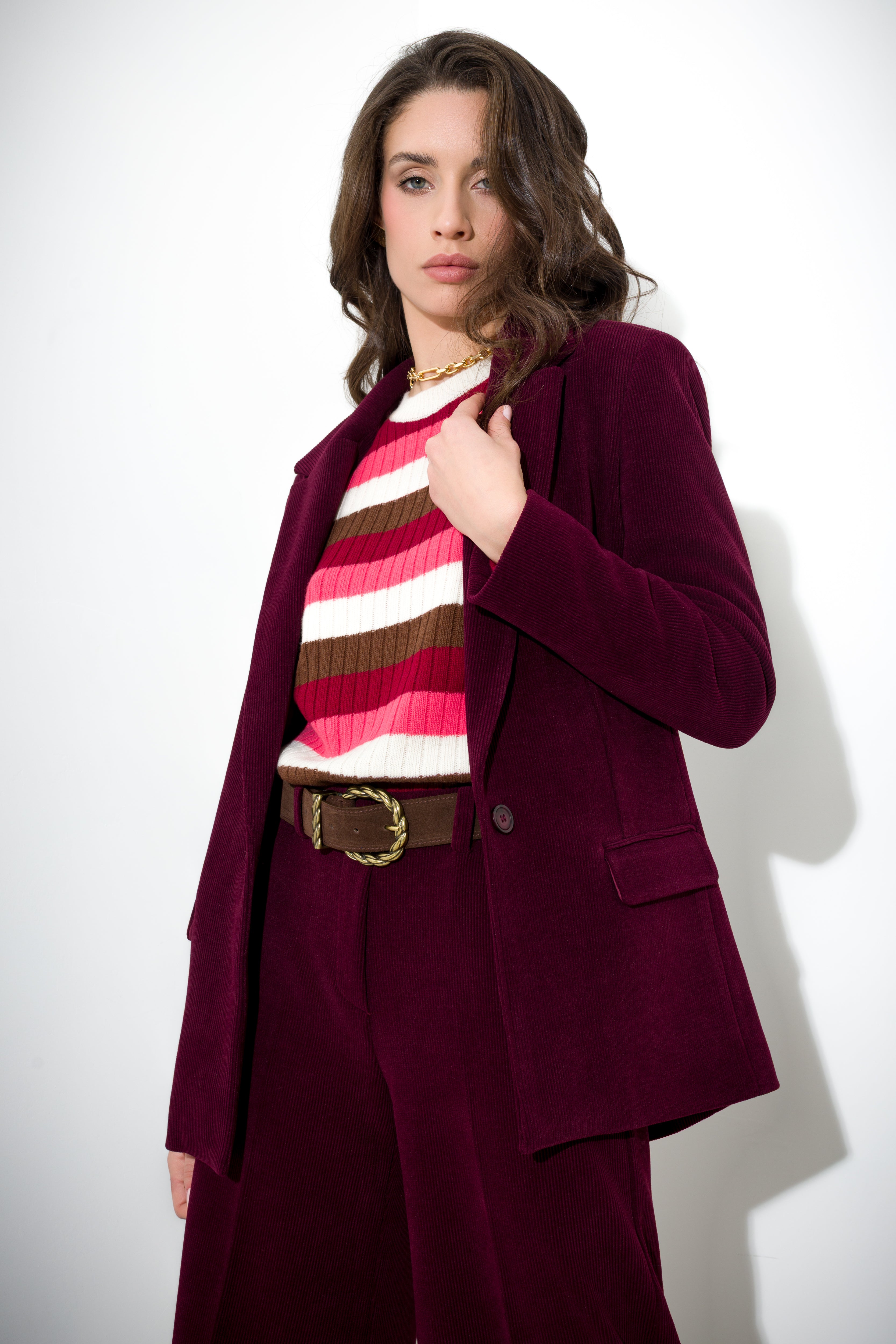 Blazer in velluto a coste