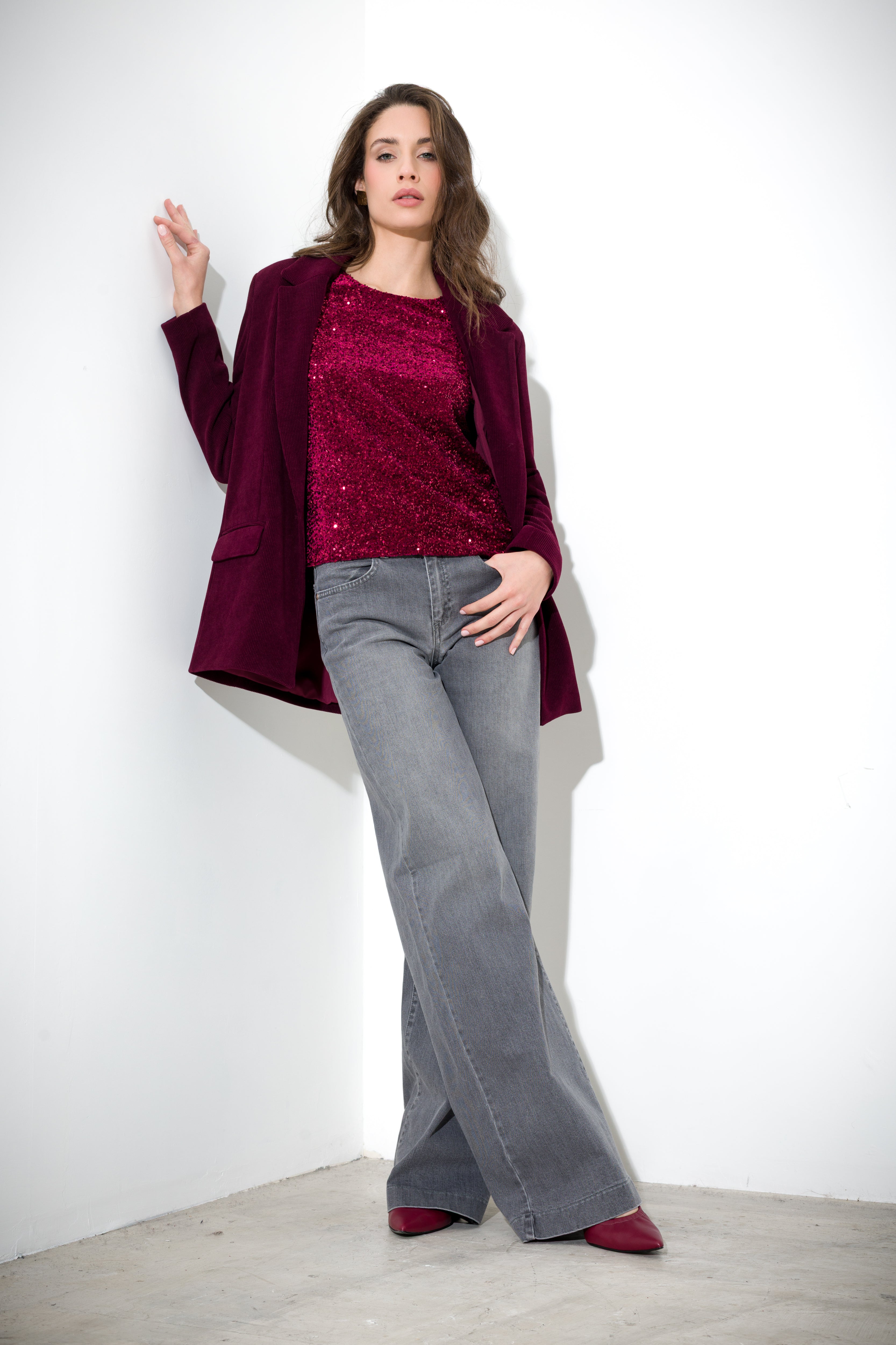 Top in velluto paillettes