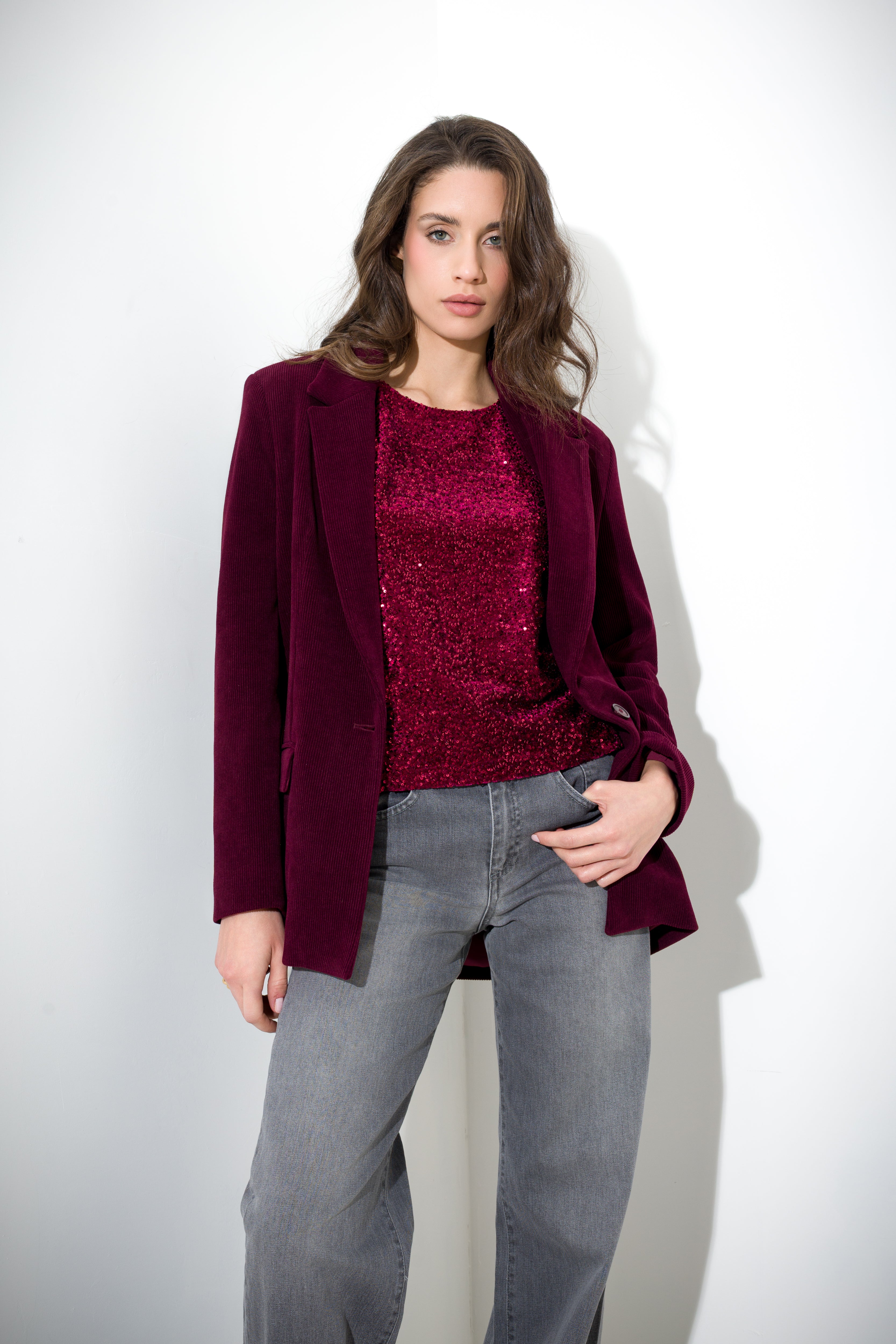 Blazer in velluto a coste