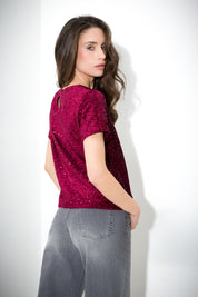 Top in velluto paillettes