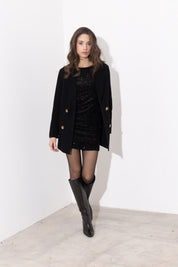 Abito corto in velluto paillettes