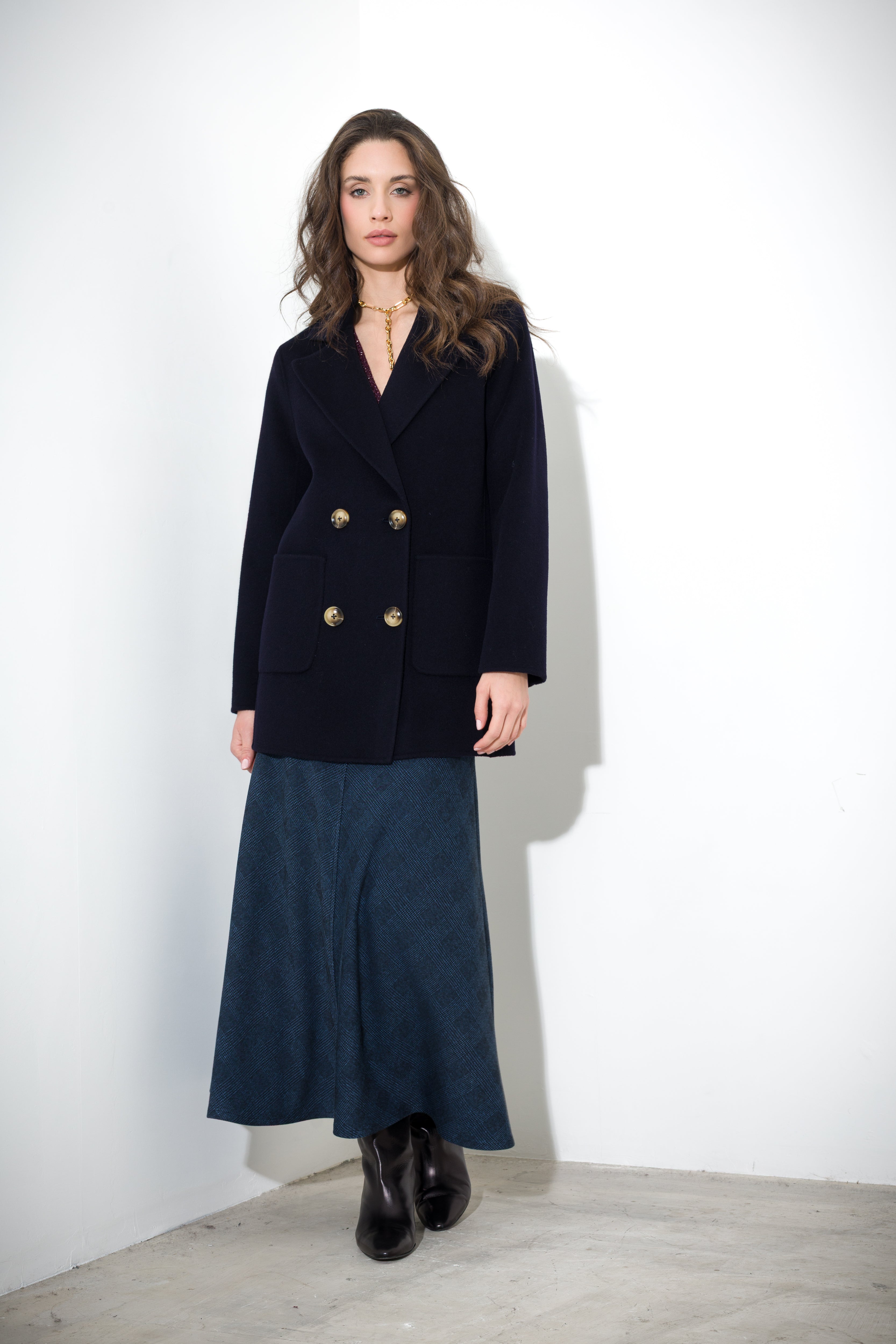 Cappotto doppiopetto in lana vergine