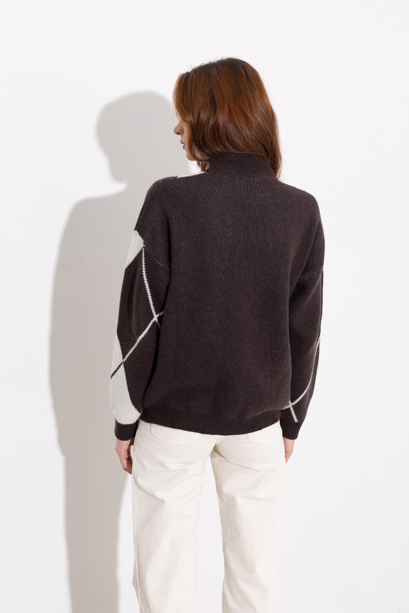 Maglia mezzo collo a rombi -Friendly Sweater