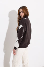 Maglia mezzo collo a rombi -Friendly Sweater