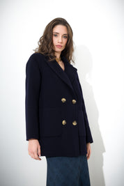 Cappotto doppiopetto in lana vergine