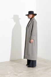 Cappotto lungo in maglia e lurex