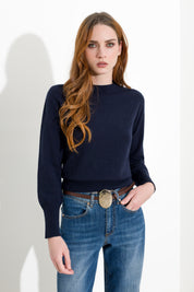 Maglia girocollo in lana e cashmere