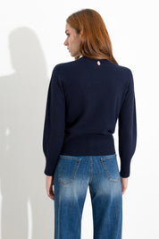 Maglia girocollo in lana e cashmere