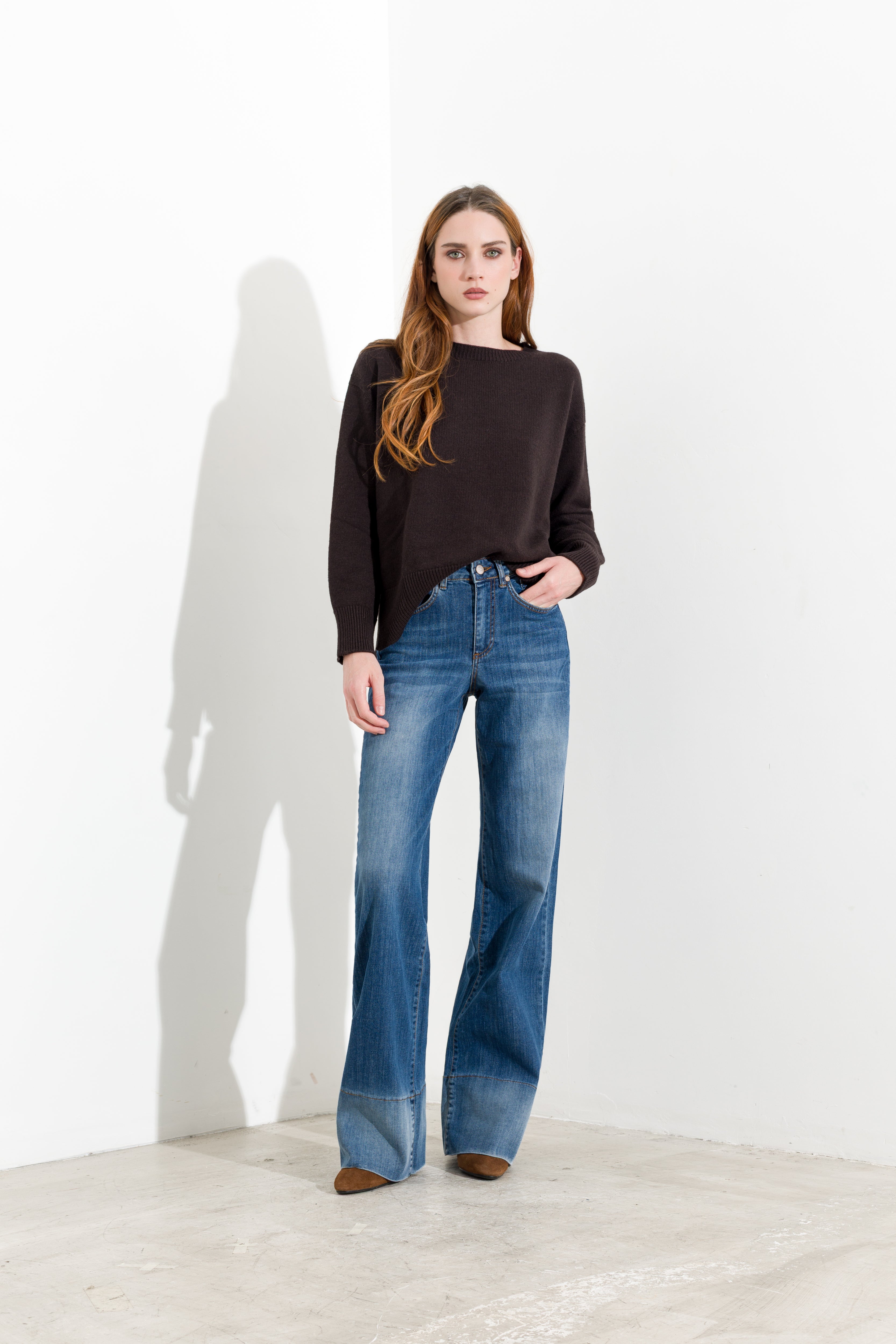 Maglia boxy in lana e cashmere con spacchi laterali - Friendly Sweater