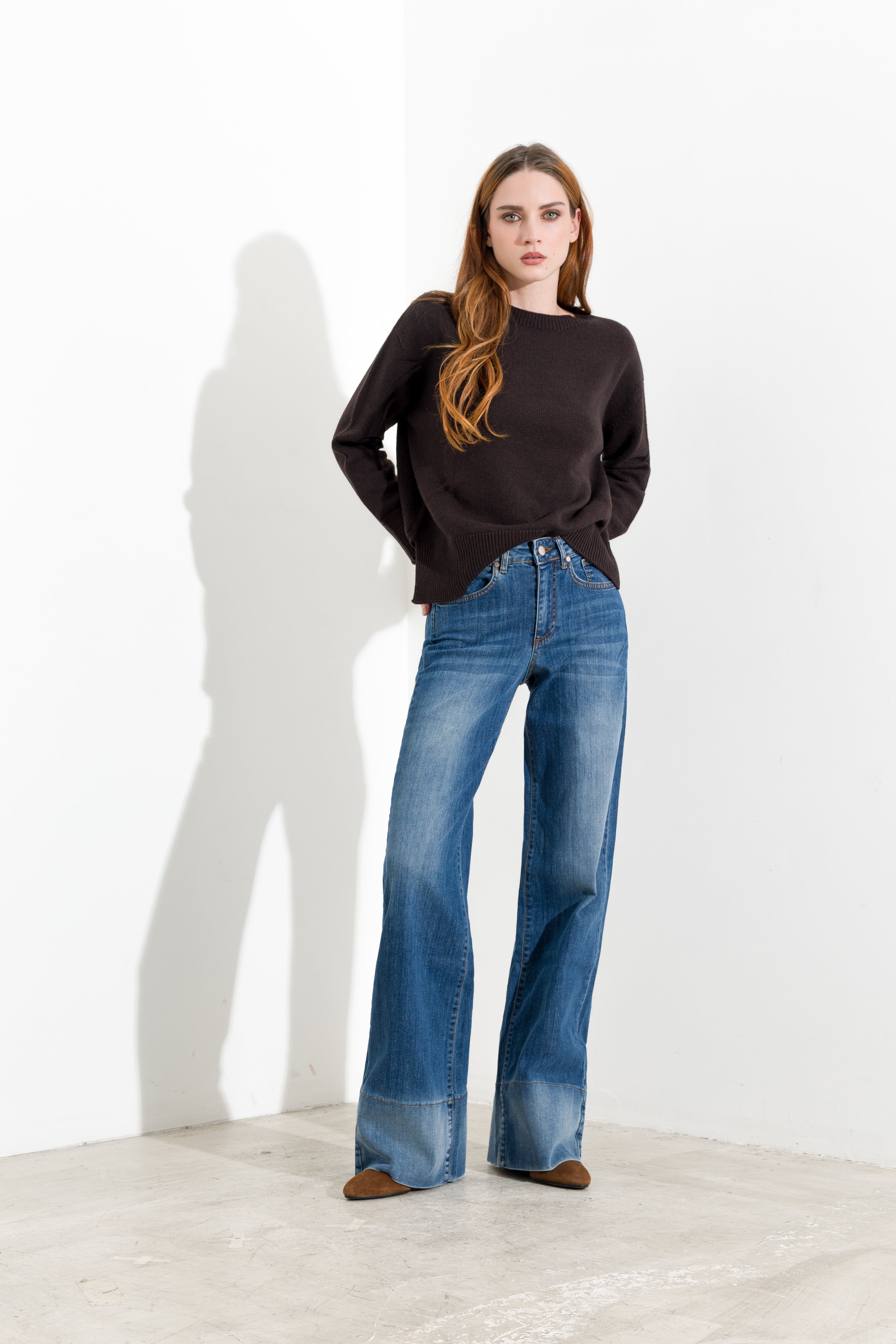 Maglia boxy in lana e cashmere con spacchi laterali - Friendly Sweater
