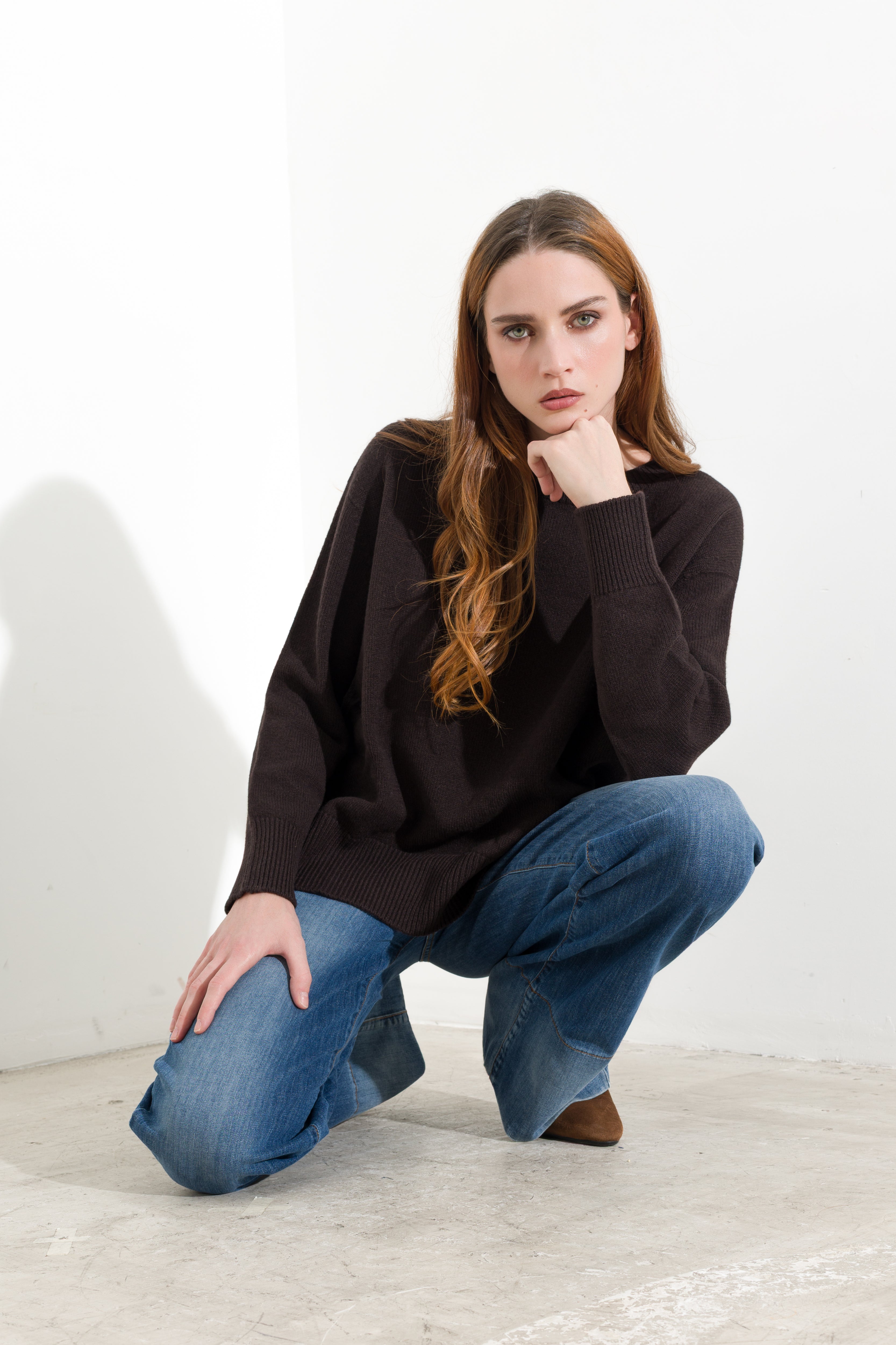 Maglia boxy in lana e cashmere con spacchi laterali - Friendly Sweater