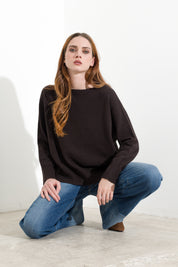 Maglia boxy in lana e cashmere con spacchi laterali - Friendly Sweater