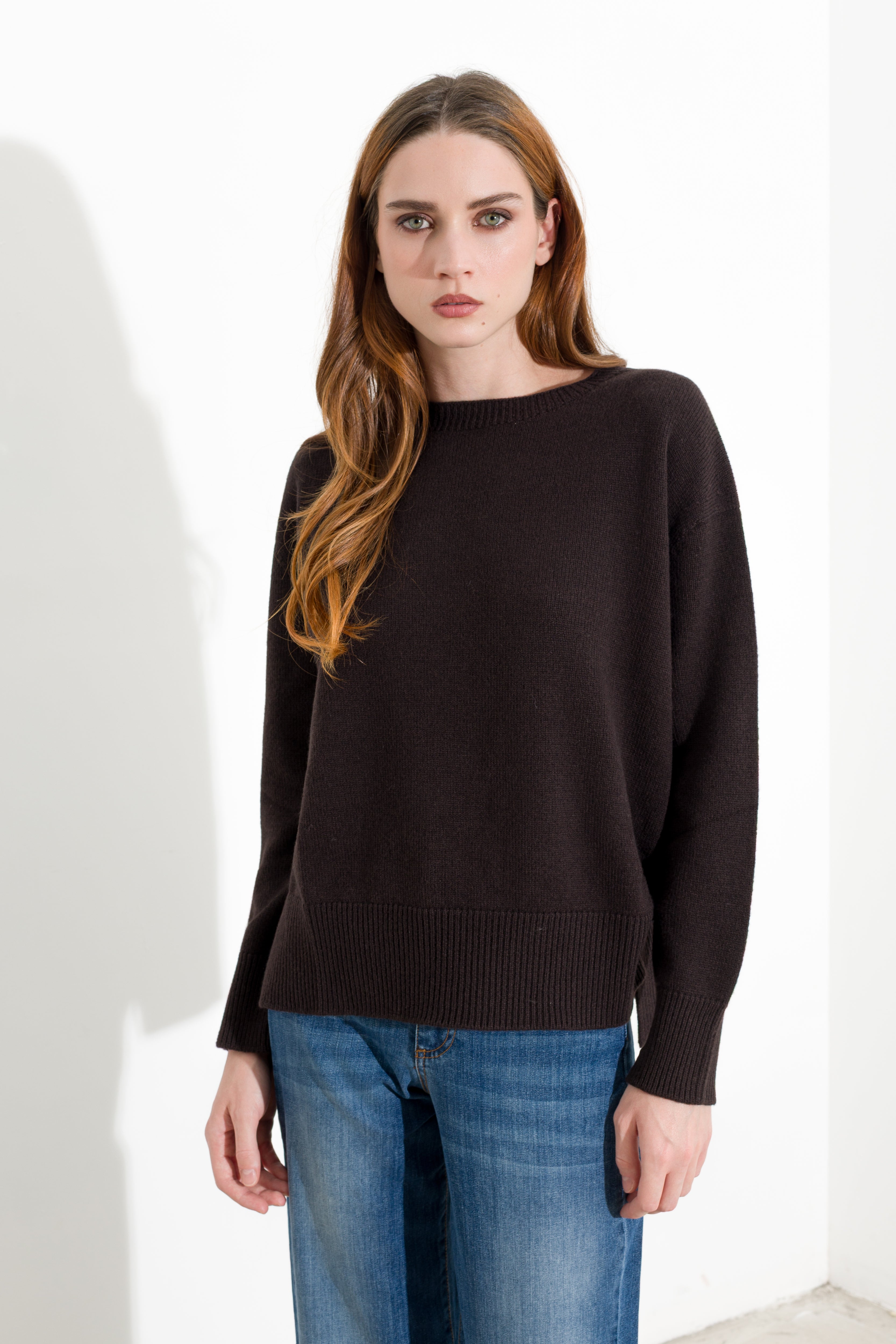 Maglia boxy in lana e cashmere con spacchi laterali - Friendly Sweater