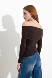 Pull en mélange de laine à encolure bateau