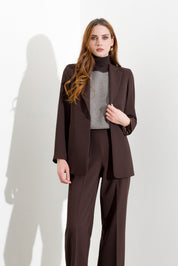 Single-breasted fluid crepe blazer