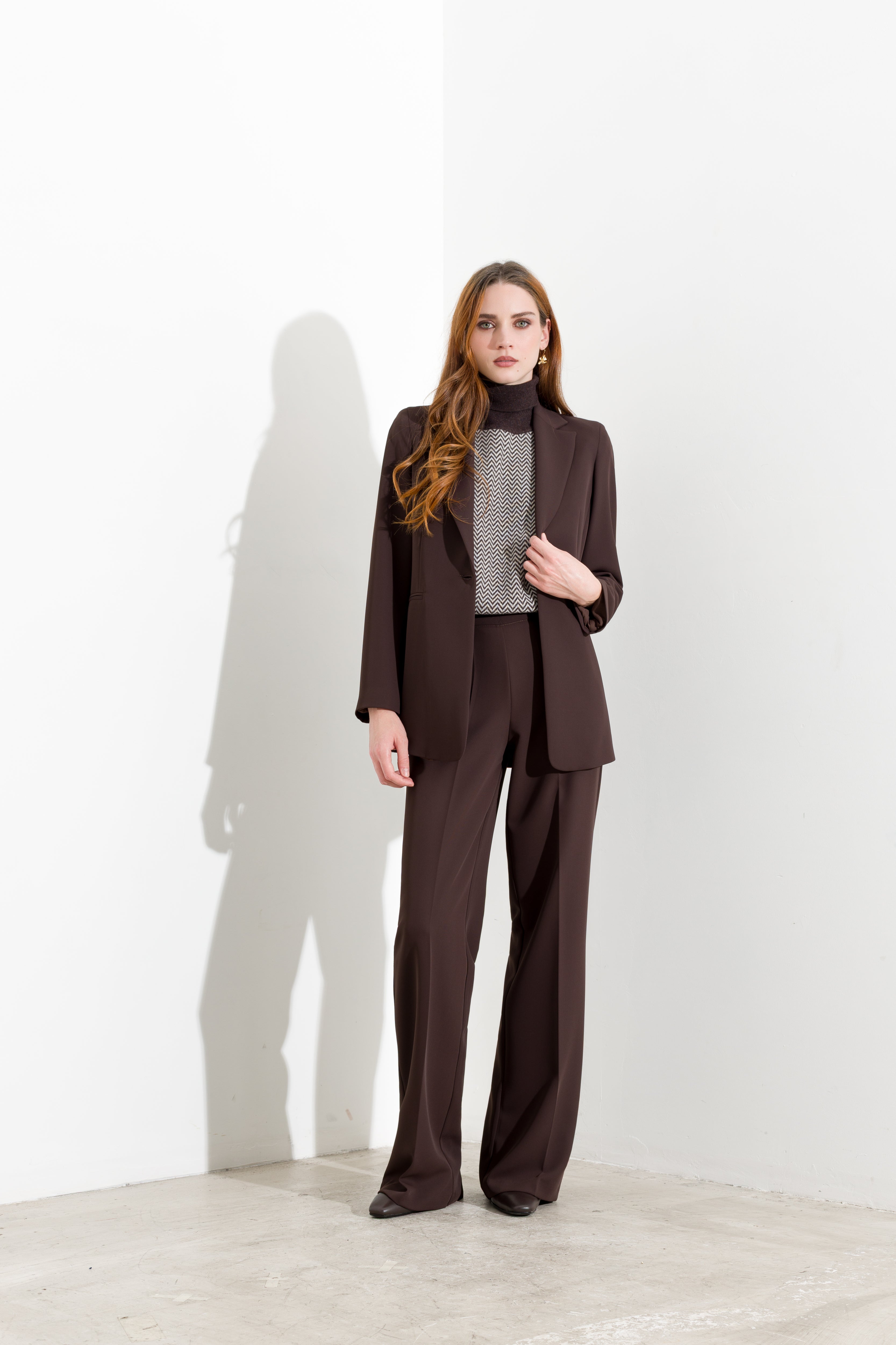 Single-breasted fluid crepe blazer