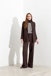 Single-breasted fluid crepe blazer