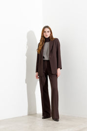 Single-breasted fluid crepe blazer