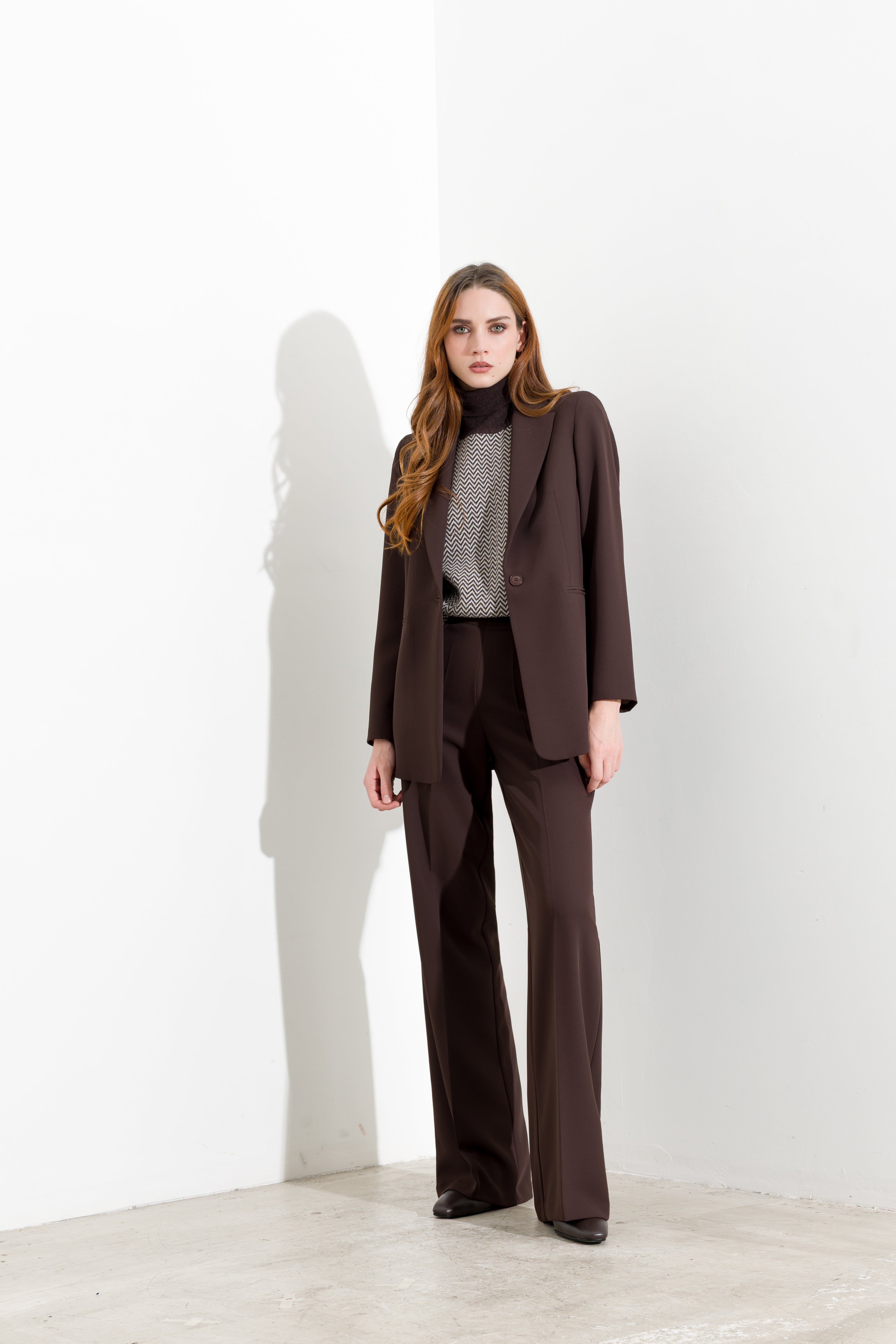Single-breasted fluid crepe blazer