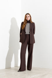 Single-breasted fluid crepe blazer