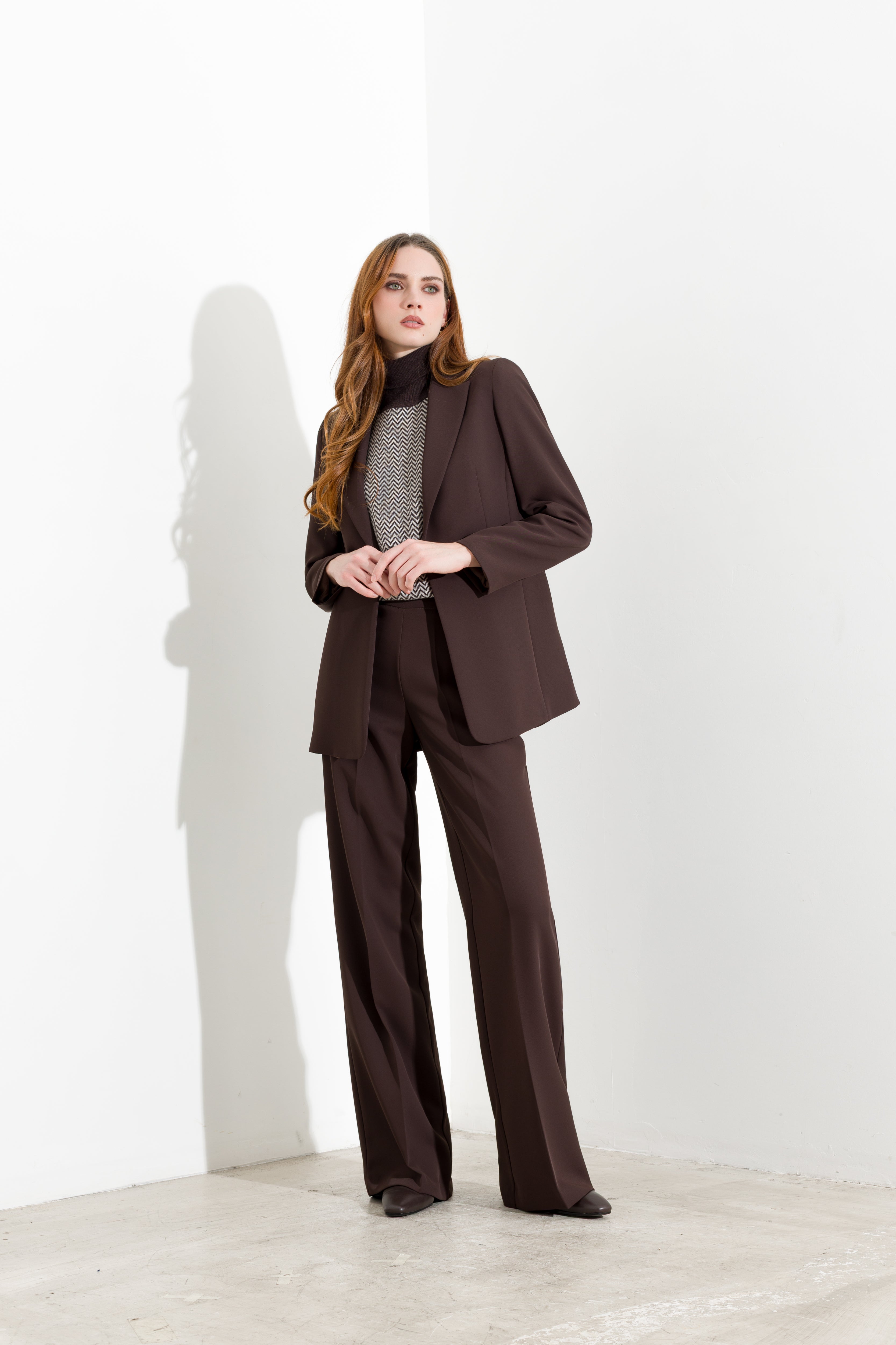 Single-breasted fluid crepe blazer