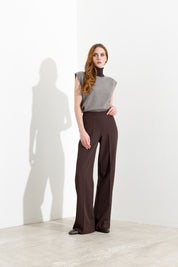 Gilet dolcevita smanicato in misto lana