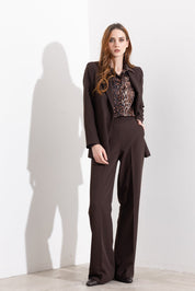 Single-breasted fluid crepe blazer