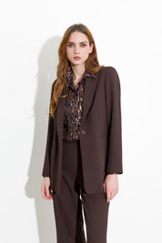 Blazer de un botón de crepé fluido
