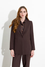 Blazer de un botón de crepé fluido