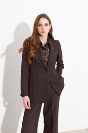 Single-breasted fluid crepe blazer