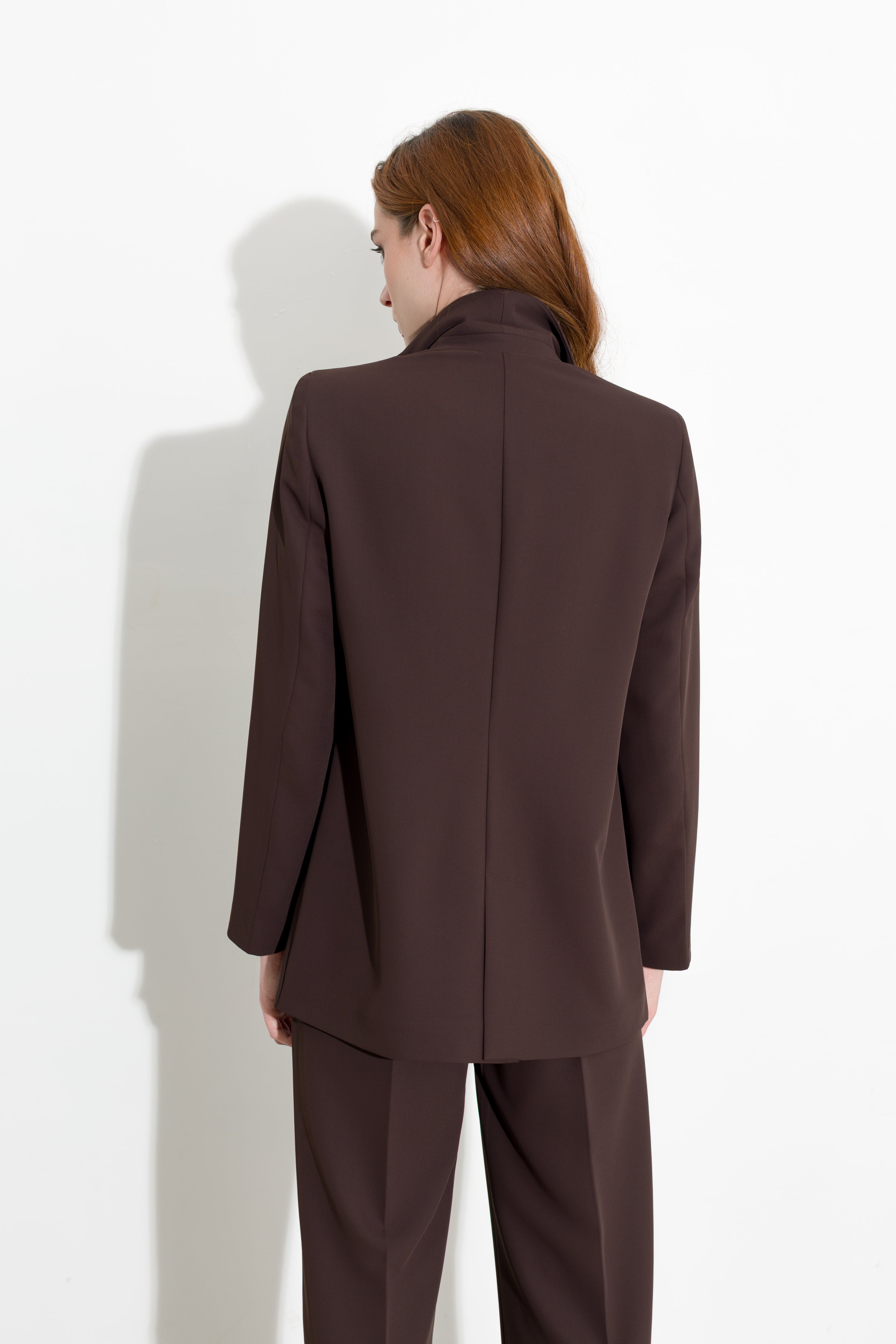 Blazer de un botón de crepé fluido