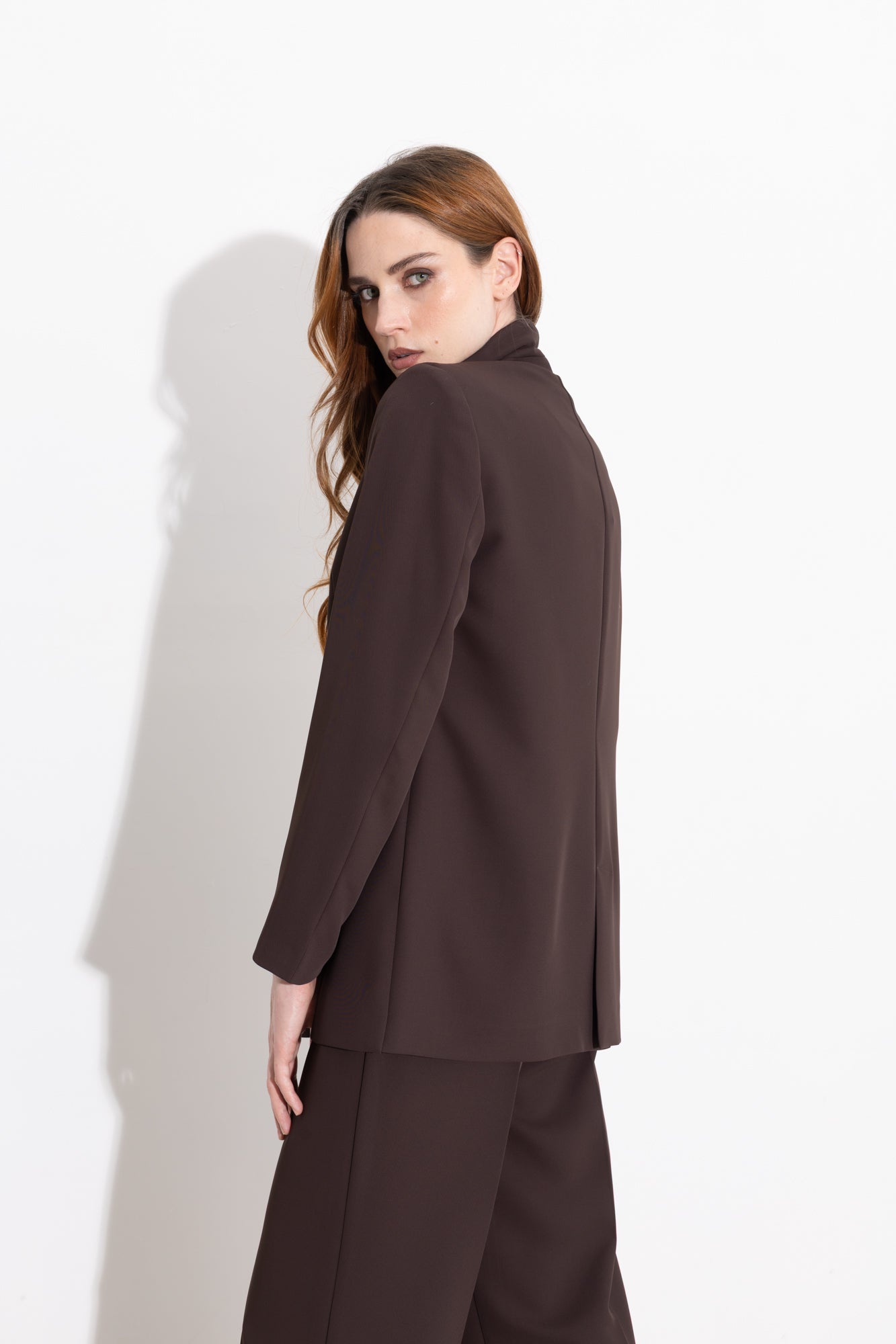 Single-breasted fluid crepe blazer