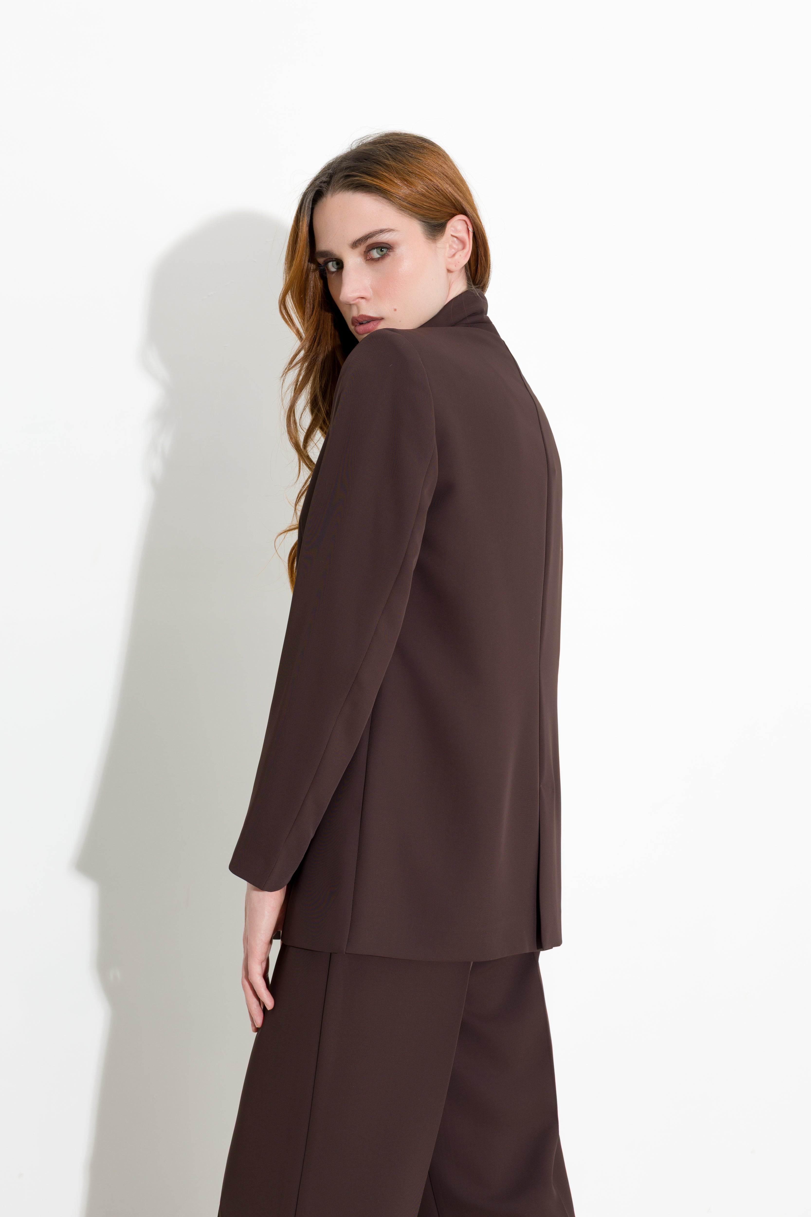 Blazer de un botón de crepé fluido