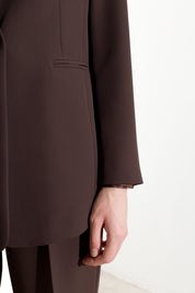 Blazer de un botón de crepé fluido