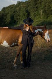 Nadelstreifenhose mit geradem Bein