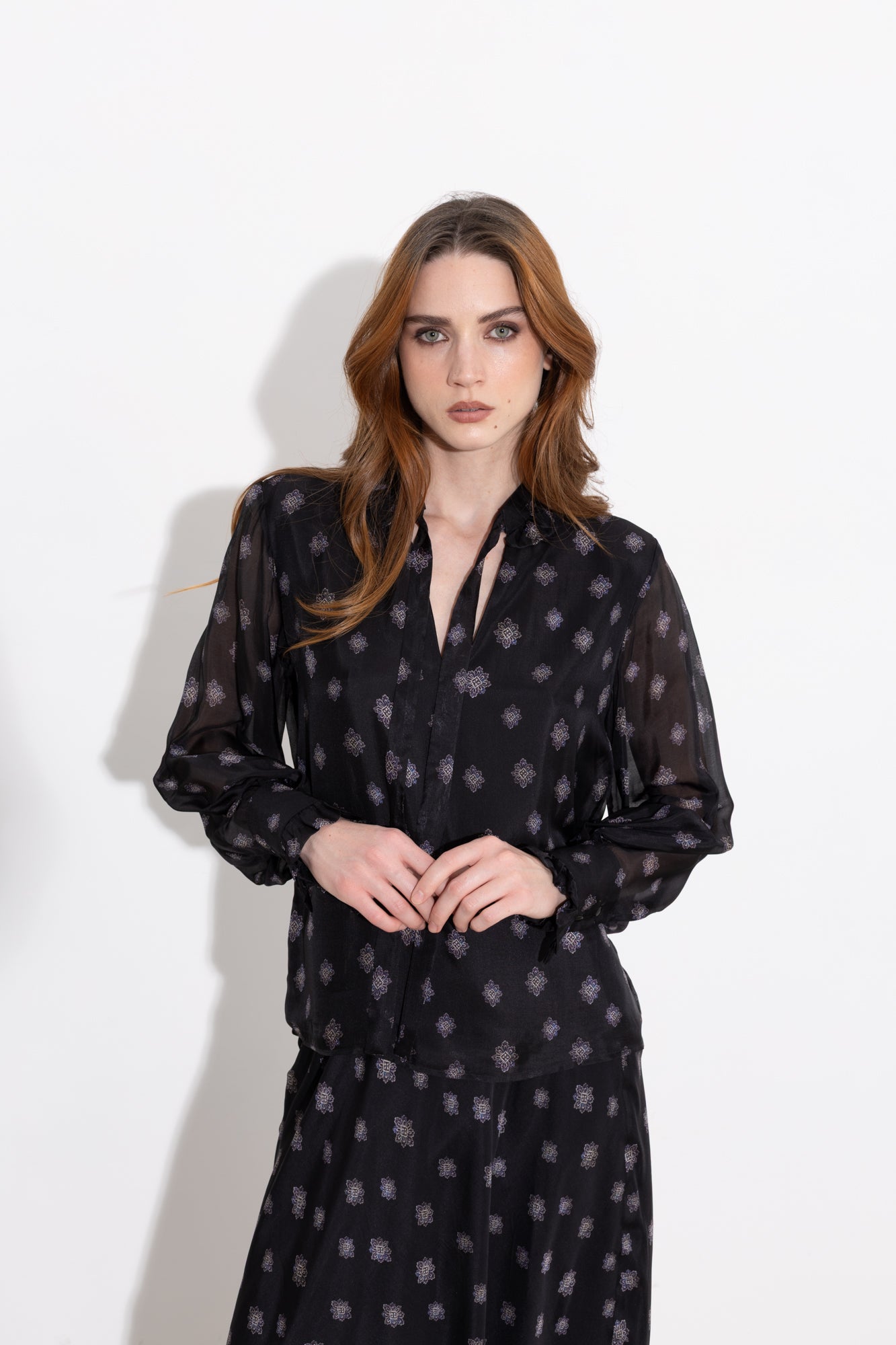 Blusa in misto seta