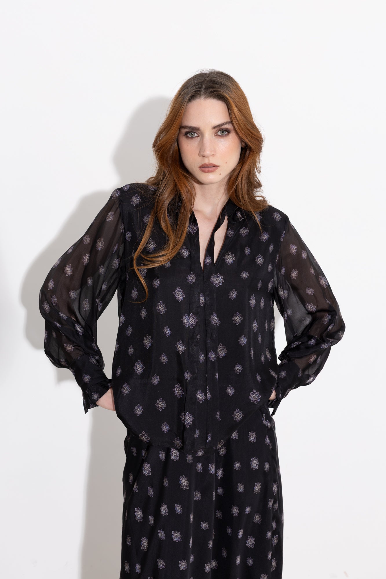 Blusa in misto seta