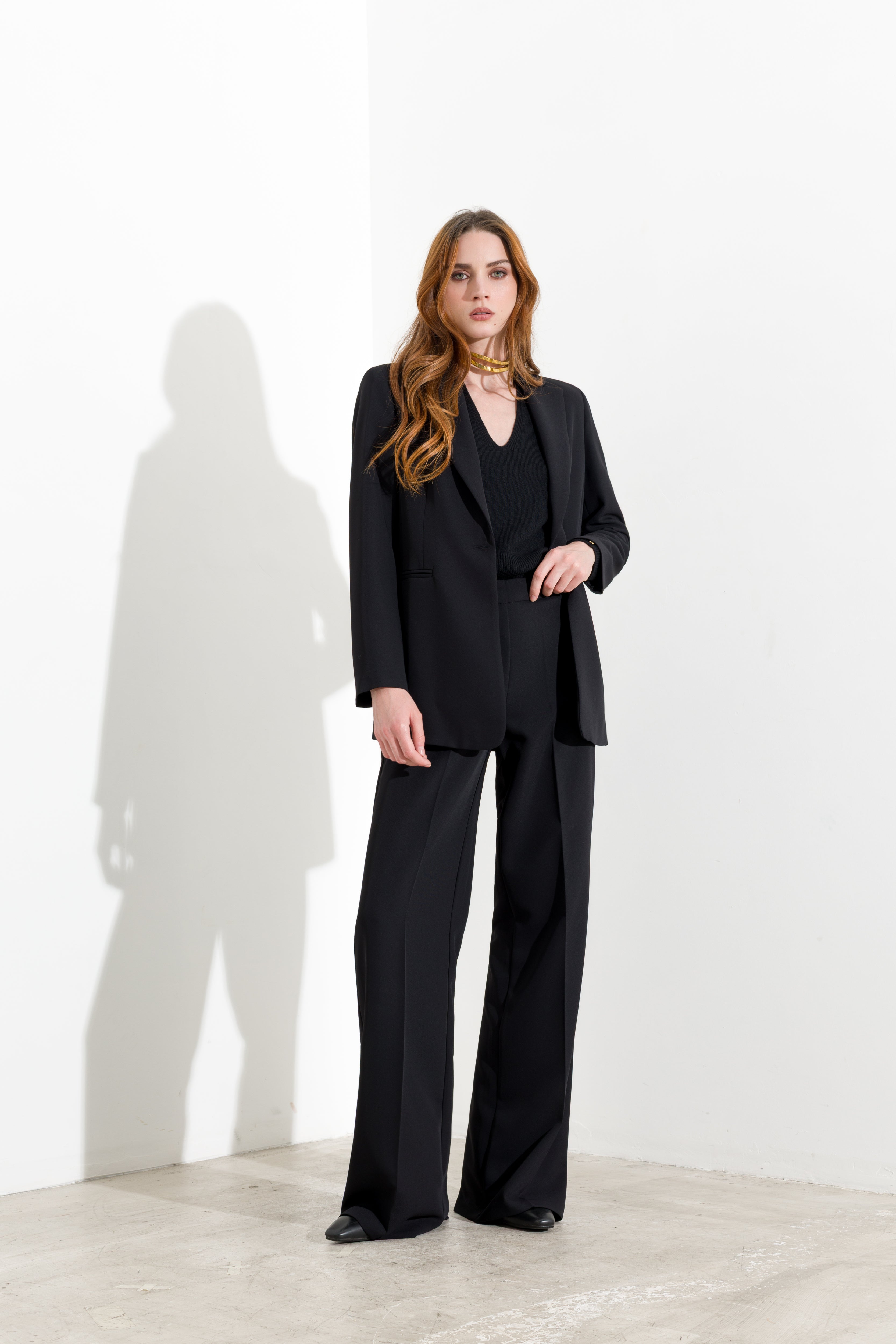 Blazer monopetto in crepe fluido