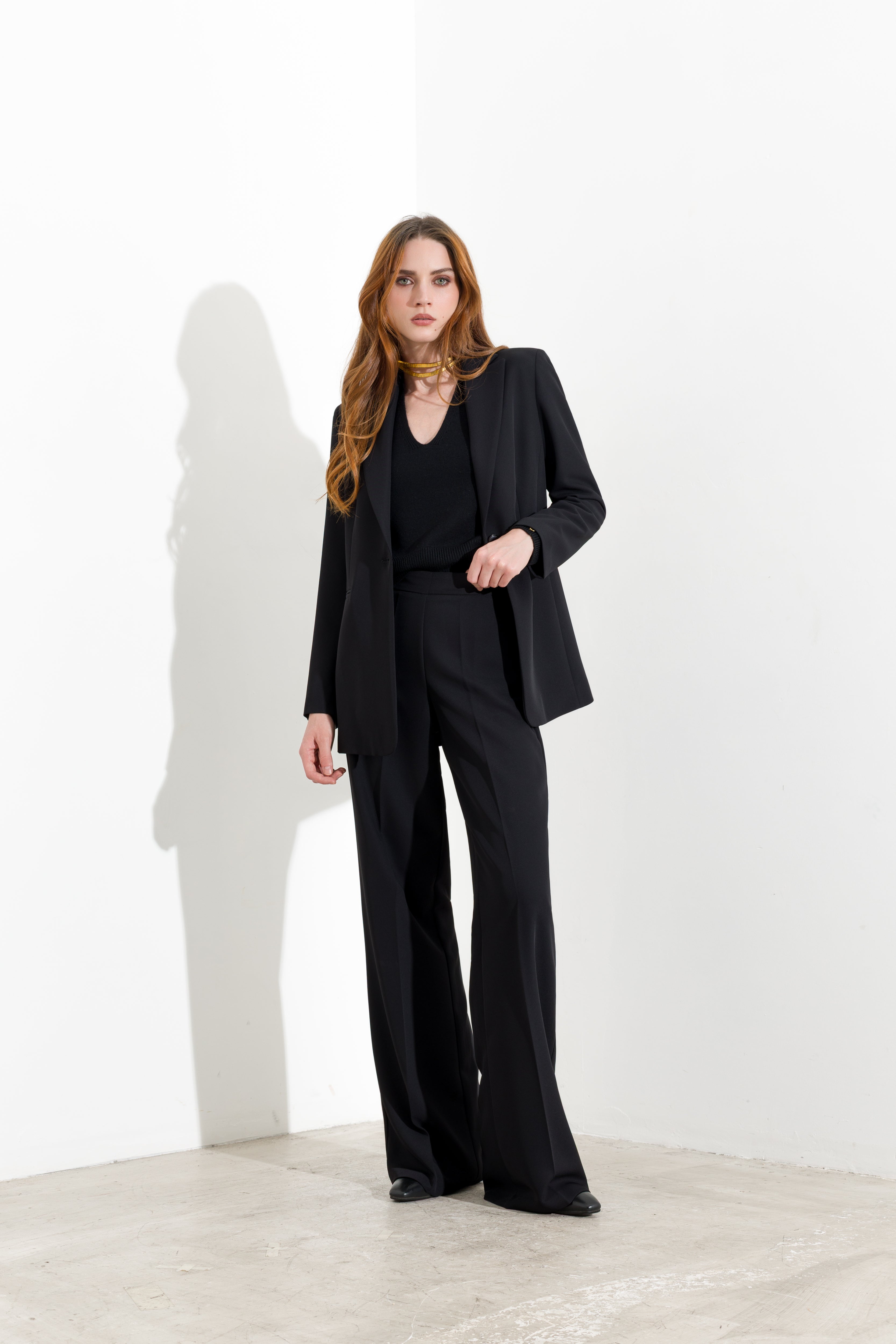 Blazer monopetto in crepe fluido