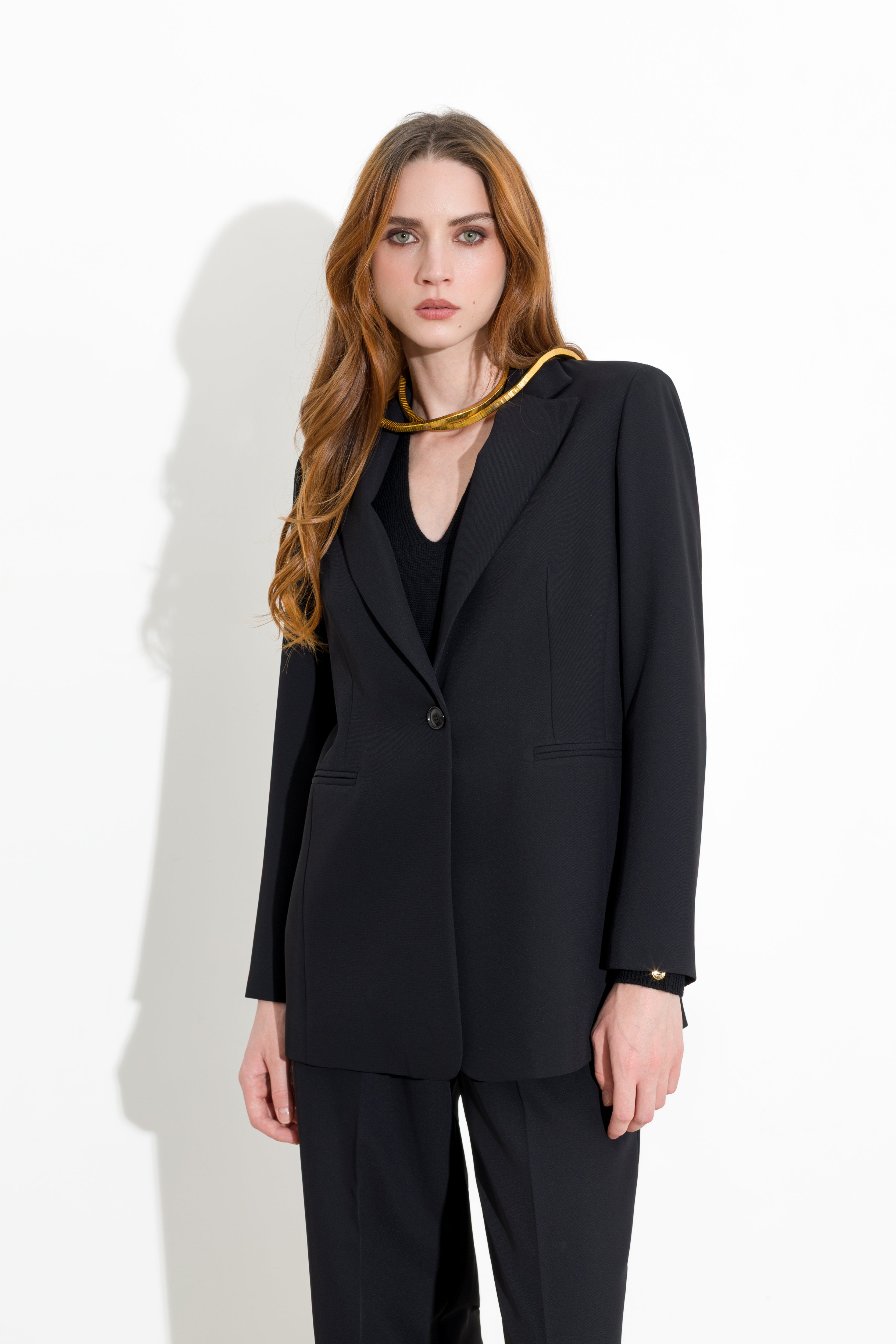 Blazer monopetto in crepe fluido