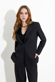 Blazer monopetto in crepe fluido