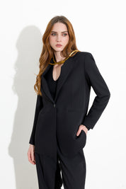 Blazer monopetto in crepe fluido