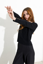 Maglia con dettaglio bottoni gioiello
