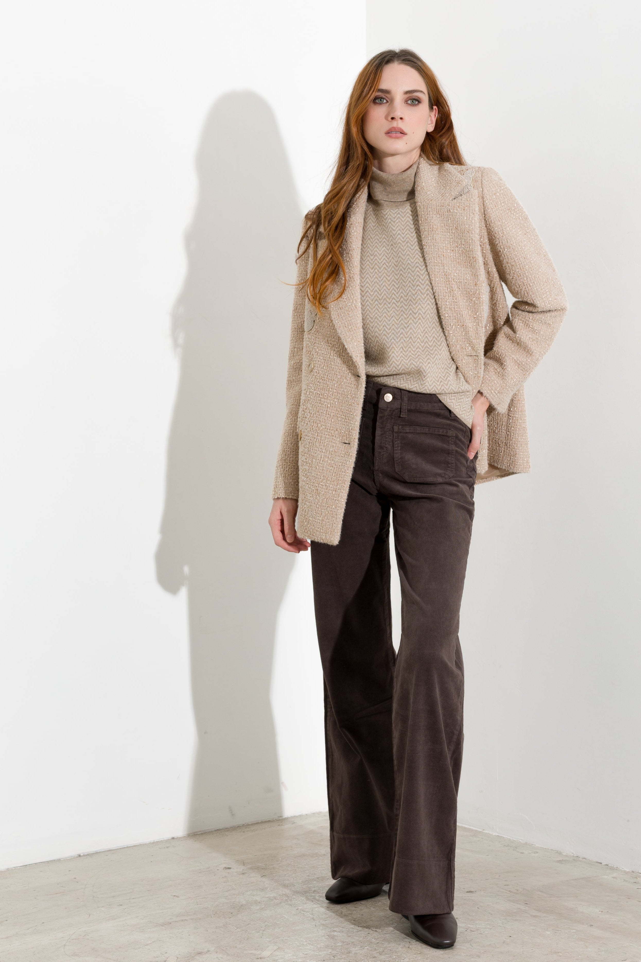 Blazer doppiopetto con dettagli beaded