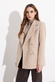 Blazer doppiopetto con dettagli beaded